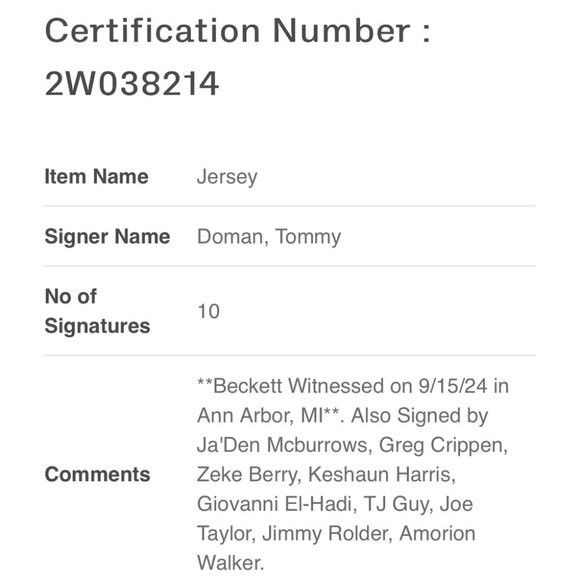 Michigan Wolverines National Champions Team Signed Jersey Beckett Witnessed - Picture 7 of 8